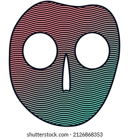 ABSTRACTA COLORIDA LÍNEA DE ONDA GRADIENTE CON FONDO DE PATRÓN DE CARA ALIEN. DISEÑO DE TAPA 