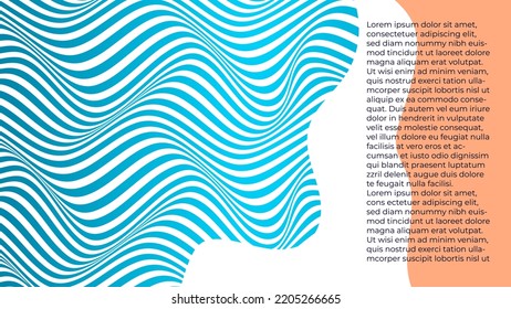 ABSTRACT COLORFUL GRADIENT WAVY LINE PATTERN WITH COPY SPACE AREA BACKGROUND. COVER DESIGN 
