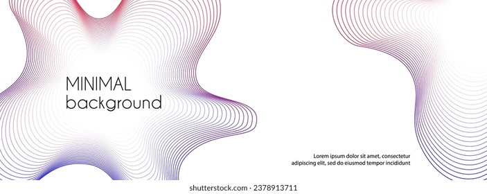 Abstract colorful gradient wavy lines long vector white banner. Minimal trendy background for social media cover, business presentations, web header design