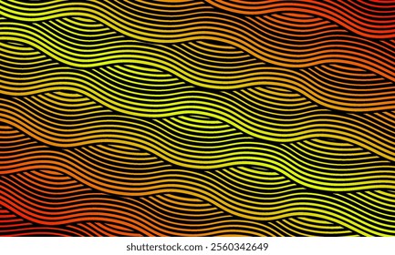 abstract Colorful Gradient Wavy Lines Background with Vibrant Neon Colors. Vibrant wavy lines with a gradient of neon colors create a dynamic, abstract design.Perfect for artistic or futuristic themes