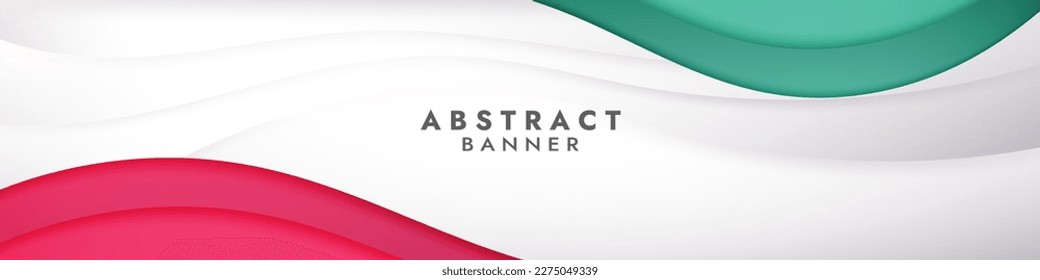 Abstract  Colorful  Gradient  white red green Liquid Banner Template. Modern  background design. Dynamic Waves. Fluid shapes composition.  Fit for banners, wallpapers,
