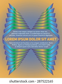 Abstract colorful gradient wings shape text template for any design project