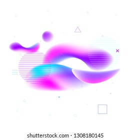 Abstract colorful graphic element. Gradient fluid. Modern graphic. 