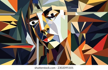 Abstract colorful graphical geometric vector art