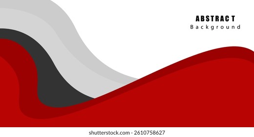 Abstract colorful gray, red wave pattern on white background. Trendy wave banner background design
