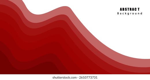 Abstract colorful gray, red wave pattern on white background. Trendy wave banner background design