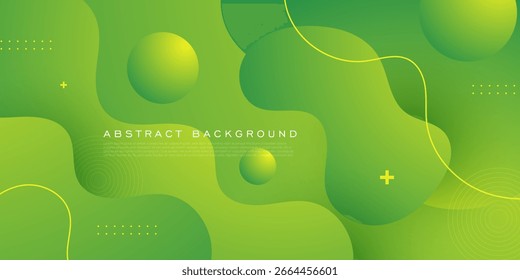 Abstract colorful green background with wave fluid pattern element design. Simple and trendy background. Eps10 vector