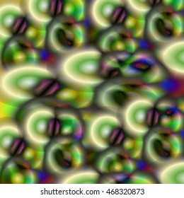 Abstract colorful green bubbles background. Vector illustration with random repeated ovals