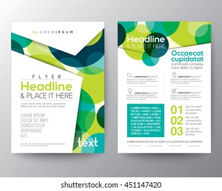Abstract Colorful Green Circles Background For Poster Brochure Flyer Design Layout Vector Template In A4 Size