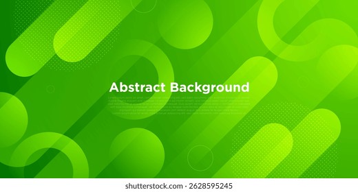 Abstract colorful green dynamic background. Simple overlap circle shapes pattern design. Eps10 vector