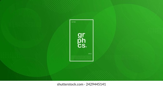 Abstract colorful green geometric background template vector with circle shape and line pattern. Green background with trendy design. Eps10 vector