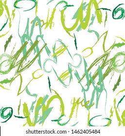 Abstract colorful green paint brush and strokes, scribble lines pattern background. colorful green nice brush strokes and hand drawn background. modern beautiful grunge and stripes pattern background