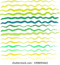 abstract colorful green paint brush with horizontal lines pattern background. creative colourful green nice brush strokes and hand drawn with horizontal lines  for your design. 