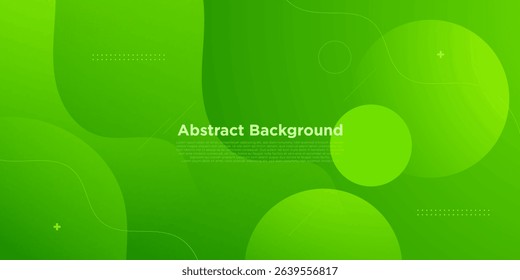 Abstract colorful green wave background. Minimal wave fluid shapes with circle pattern background. Trendy background design. Eps10 vector