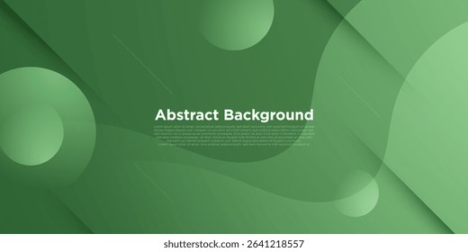 Abstract colorful green wave background. Minimal dynamic color wave pattern with shadow. Eps10 vector