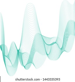 Abstract colorful green waves background. creative moving colorful lines
