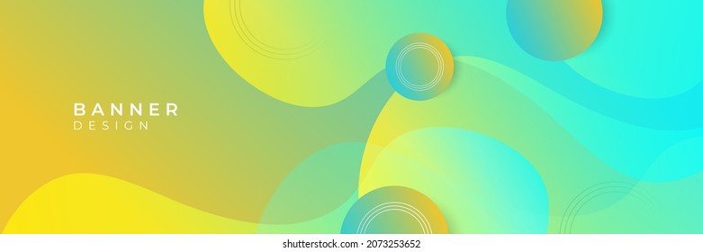 Abstract colorful green yellow gradient curve background