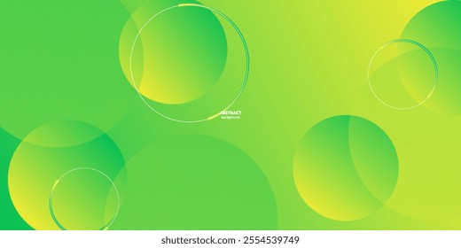 Abstract colorful green and yellow gradient illustration background with 3d look and simple circle shadow pattern. cool design. Eps10