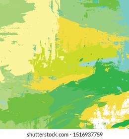 Abstract colorful green and yellow paint brush and strokes, stripes pattern background. creative green and yellow nice hand drawn and grunge texture backdrop 