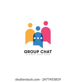 Abstractas chat de grupo colorido con concepto de logotipo minimalista simple