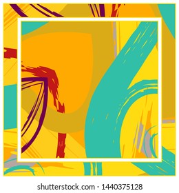 Abstract colorful grunge background. Contemporary modern art for silk scarf, hijab shawl design. Digital brushstrokes, painted texture for textile fabric, paper print. Fashion illustration