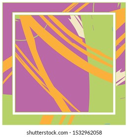 Abstract colorful grunge background. Contemporary modern art for silk scarf, hijab shawl design. Digital brushstrokes, painted texture for textile fabric, paper print. Fashion illustration