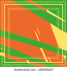 Abstract colorful grunge background. Contemporary modern art for silk scarf, hijab shawl design. Digital brushstrokes, painted texture for textile fabric, paper print. Fashion illustration