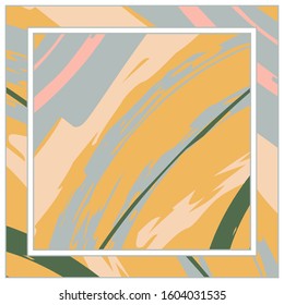 Abstract colorful grunge background. Contemporary modern art for silk scarf, hijab shawl design. Digital brushstrokes, painted texture for textile fabric, paper print. Fashion illustration