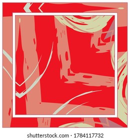 Abstract colorful grunge background. Contemporary modern art for silk scarf, hijab shawl design. Digital brushstrokes, painted texture for textile fabric, paper print. Fashion illustration