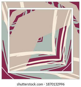 Abstract colorful grunge background. Contemporary modern art for silk scarf, hijab shawl design. Digital brushstrokes, painted texture for textile fabric, paper print. Fashion illustration