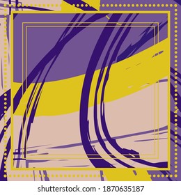 Abstract colorful grunge background. Contemporary modern art for silk scarf, hijab shawl design. Digital brushstrokes, painted texture for textile fabric, paper print. Fashion illustration