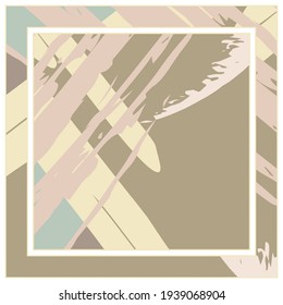 Abstract colorful grunge background. Contemporary modern art for silk scarf, hijab shawl design. Digital brushstrokes, painted texture for textile fabric, paper print. Fashion illustration