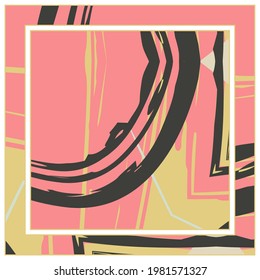 Abstract colorful grunge background. Contemporary modern art for silk scarf, hijab shawl design. Digital brushstrokes, painted texture for textile fabric, paper print. Fashion illustration