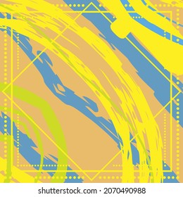 Abstract colorful grunge background. Contemporary modern art for silk scarf, hijab shawl design. Digital brushstrokes, painted texture for textile fabric, paper print. Fashion illustration