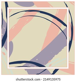 Abstract colorful grunge background. Contemporary modern art for silk scarf, hijab shawl design. Digital brushstrokes, painted texture for textile fabric, paper print. Fashion illustration