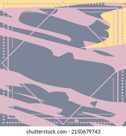 Abstract colorful grunge background. Contemporary modern art for silk scarf, hijab shawl design. Digital brushstrokes, painted texture for textile fabric, paper print. Fashion illustration