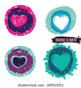 Abstract colorful grunge elements. Background Valentine's Day