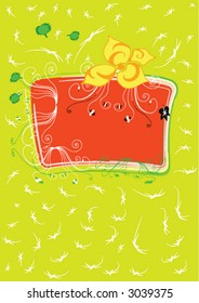 Abstract colorful grunge floral frame