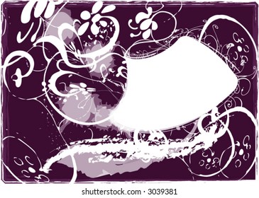 Abstract colorful grunge floral frame