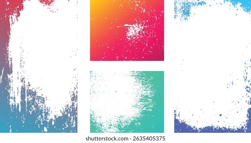  Abstraktes buntes Grunge-Texturset 