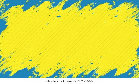Abstract Colorful Grunge Yellow Paint With Blue Frame Design