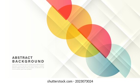 Abstract colorful half circles geometric shapes background. Modern simple diagonal circles geometric pattern design. Suit for poster, brochure, flyer, banner, advertising, website, cover