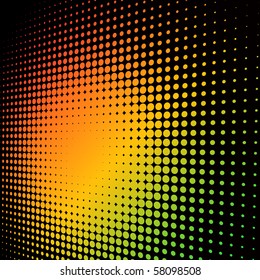 Abstract colorful halftone background with copy space.