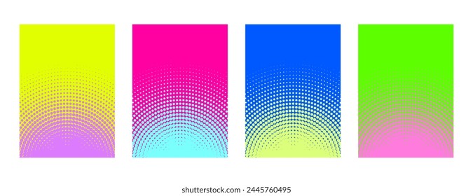 abstract colorful halftone background set