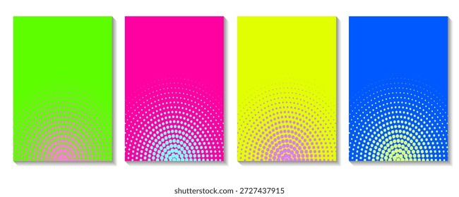 Conjunto de fondo de semitono colorido abstracto