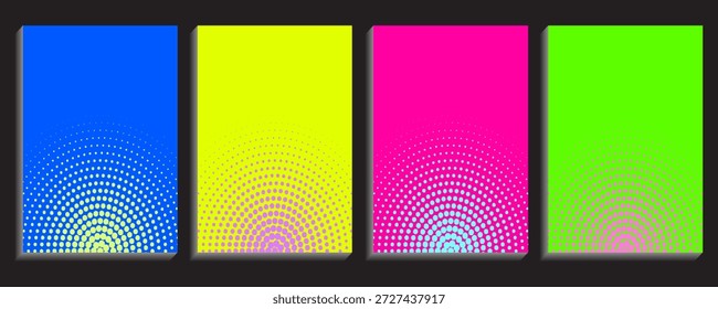 Conjunto de fondo de semitono colorido abstracto