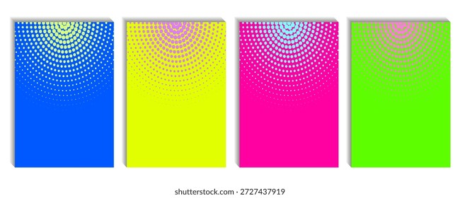 Conjunto de fondo de semitono colorido abstracto