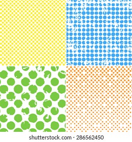Abstract Colorful Halftone Background. Set. Vector