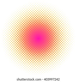 Abstract colorful halftone dots circle round vector illustration.
