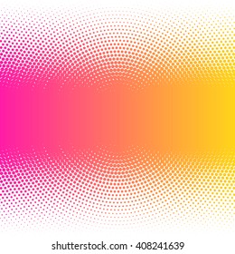 Abstract Colorful Halftone Dots Horizontal Vector Illustration.